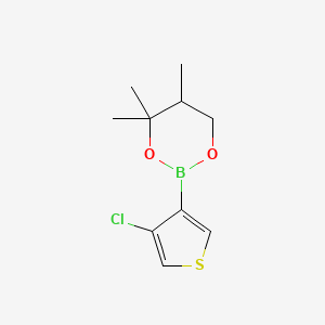 molecular formula C10H14BClO2S B13025239 2-(4-Chlorothiophen-3-yl)-4,4,5-trimethyl-1,3,2-dioxaborinane 