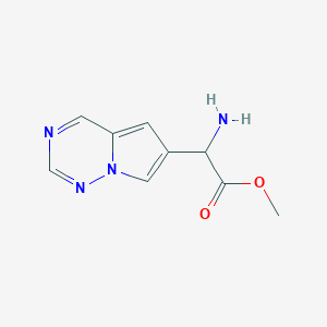 molecular formula C9H10N4O2 B13025260 Methyl2-amino-2-(pyrrolo[2,1-f][1,2,4]triazin-6-yl)acetate 