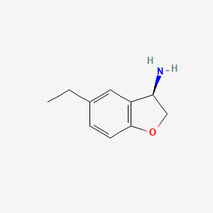 molecular formula C10H13NO B13025266 (3R)-5-Ethyl-2,3-dihydro-1-benzofuran-3-amine 