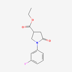 molecular formula C13H14INO3 B13025271 Ethyl 1-(3-iodophenyl)-5-oxopyrrolidine-3-carboxylate 