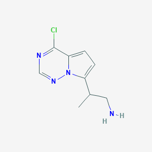 molecular formula C9H11ClN4 B13025286 2-(4-Chloropyrrolo[2,1-f][1,2,4]triazin-7-yl)propan-1-amine 