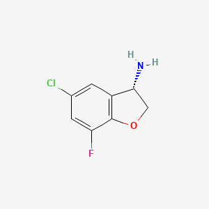 molecular formula C8H7ClFNO B13025303 (3S)-5-Chloro-7-fluoro-2,3-dihydrobenzo[B]furan-3-ylamine 