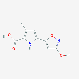 molecular formula C10H10N2O4 B13025353 5-(3-Methoxyisoxazol-5-yl)-3-methyl-1H-pyrrole-2-carboxylicacid 