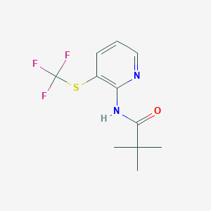 molecular formula C11H13F3N2OS B13025369 N-(3-((trifluoromethyl)thio)pyridin-2-yl)pivalamide 