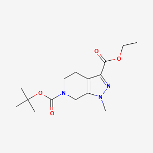 6-tert-butyl3-ethyl1-methyl-4,5-dihydro-1H-pyrazolo[3,4-c]pyridine-3,6(7H)-dicarboxylate