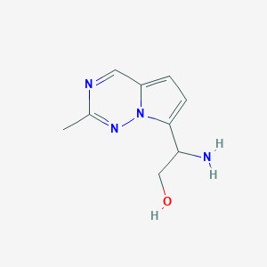 molecular formula C9H12N4O B13025383 2-Amino-2-(2-methylpyrrolo[2,1-f][1,2,4]triazin-7-yl)ethan-1-ol 