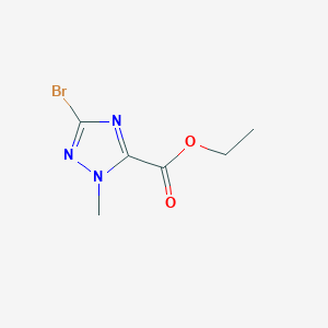 molecular formula C6H8BrN3O2 B13025385 Ethyl 3-bromo-1-methyl-1H-1,2,4-triazole-5-carboxylate 