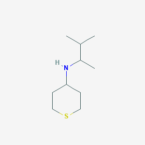 molecular formula C10H21NS B13025386 N-(3-Methylbutan-2-yl)tetrahydro-2H-thiopyran-4-amine 