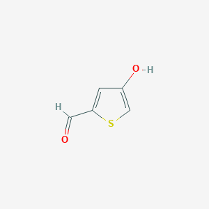 molecular formula C5H4O2S B13025417 4-Hydroxythiophene-2-carbaldehyde 