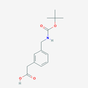 molecular formula C14H19NO4 B1302542 2-(3-(((tert-Butoxycarbonyl)amino)methyl)phenyl)acetic acid CAS No. 71420-95-6
