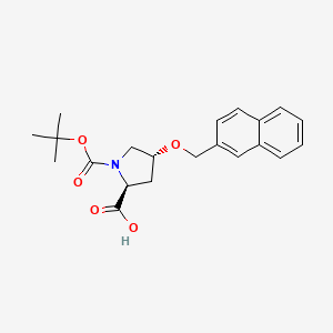 molecular formula C21H25NO5 B1302546 (2S,4R)-1-(tert-Butoxycarbonyl)-4-(naphthalen-2-ylmethoxy)pyrrolidine-2-carboxylic acid CAS No. 630425-40-0
