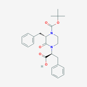 (S)-2-((S)-3-Benzyl-4-(tert-butoxycarbonyl)-2-oxopiperazin-1-yl)-3-phenylpropanoic acid
