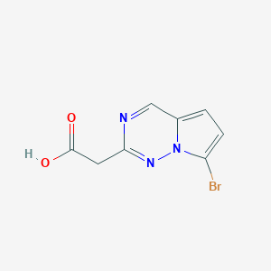 molecular formula C8H6BrN3O2 B13025505 2-(7-Bromopyrrolo[2,1-f][1,2,4]triazin-2-yl)aceticacid 