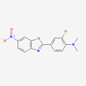 molecular formula C15H12BrN3O3 B13025518 2-Bromo-N,N-dimethyl-4-(6-nitrobenzo[d]oxazol-2-yl)aniline 