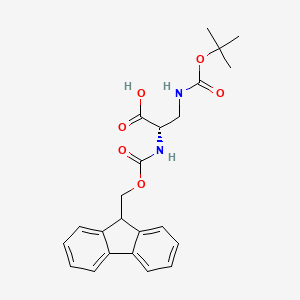 molecular formula C23H26N2O6 B1302552 (2S)-2-(9H-fluoren-9-ylmethoxycarbonylamino)-3-[(2-methylpropan-2-yl)oxycarbonylamino]propanoic acid CAS No. 162558-25-0