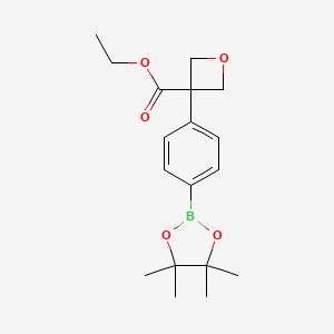 Ethyl 3-(4-(4,4,5,5-tetramethyl-1,3,2-dioxaborolan-2-YL)phenyl)oxetane-3-carboxylate