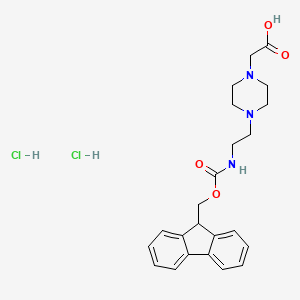 molecular formula C23H29Cl2N3O4 B1302554 4-[2-(Fmoc-amino)ethyl]piperazin-1-ylacetic acid dihydrochloride CAS No. 204320-65-0