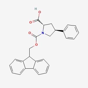 molecular formula C26H23NO4 B1302555 (2S,4S)-1-(((9H-Fluoren-9-yl)methoxy)carbonyl)-4-phenylpyrrolidine-2-carboxylic acid CAS No. 269078-71-9