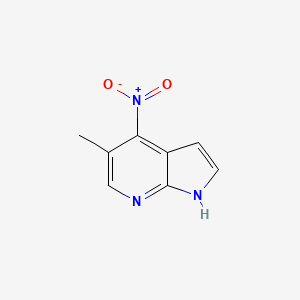 molecular formula C8H7N3O2 B13025570 5-methyl-4-nitro-1H-pyrrolo[2,3-b]pyridine CAS No. 1638759-44-0