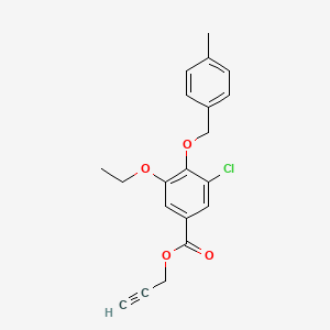 molecular formula C20H19ClO4 B13025581 Prop-2-yn-1-yl 3-chloro-5-ethoxy-4-((4-methylbenzyl)oxy)benzoate 