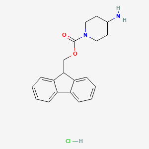 molecular formula C20H23ClN2O2 B1302560 (9H-fluoren-9-yl)methyl 4-aminopiperidine-1-carboxylate hydrochloride CAS No. 811841-89-1