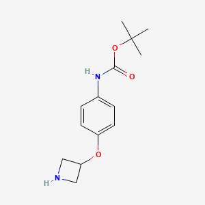 molecular formula C14H20N2O3 B13025619 3-[4-(Boc-amino)phenoxy]azetidine 