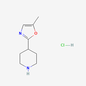 molecular formula C9H15ClN2O B13025737 4-(5-Methyl-1,3-oxazol-2-yl)piperidine hydrochloride 