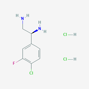 molecular formula C8H12Cl3FN2 B13025752 (1S)-1-(4-Chloro-3-fluorophenyl)ethane-1,2-diamine 2hcl 