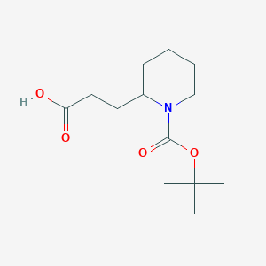 molecular formula C13H23NO4 B1302579 3-(1-(Tert-butoxycarbonyl)piperidin-2-yl)propanoic acid CAS No. 669713-96-6
