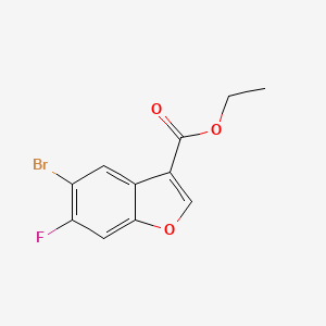 molecular formula C11H8BrFO3 B13025805 Ethyl 5-bromo-6-fluorobenzofuran-3-carboxylate 