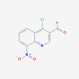 molecular formula C10H5ClN2O3 B13025830 4-Chloro-8-nitroquinoline-3-carbaldehyde 