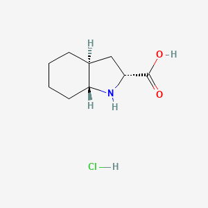 molecular formula C9H16ClNO2 B13025861 (2S,3aR,7aS)-1H-octahydroindole-2-carboxylic acid HCl 