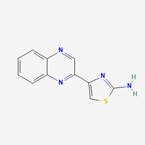 molecular formula C11H8N4S B13025877 4-(Quinoxalin-2-yl)thiazol-2-amine 