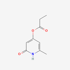 molecular formula C9H11NO3 B13025923 6-Methyl-2-oxo-1,2-dihydropyridin-4-yl propionate 