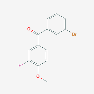 molecular formula C14H10BrFO2 B1302593 3-Bromo-3'-fluoro-4'-methoxybenzophenone CAS No. 844879-54-5