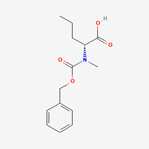 molecular formula C14H19NO4 B13025949 (2R)-2-[methyl(phenylmethoxycarbonyl)amino]pentanoic acid 