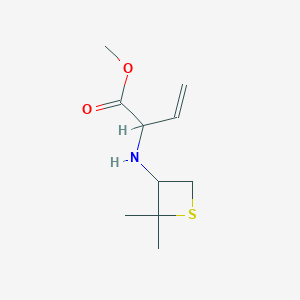 molecular formula C10H17NO2S B13025963 Methyl2-((2,2-dimethylthietan-3-yl)amino)but-3-enoate 