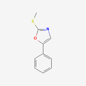 molecular formula C10H9NOS B13025972 2-(Methylthio)-5-phenyloxazole CAS No. 25444-97-7