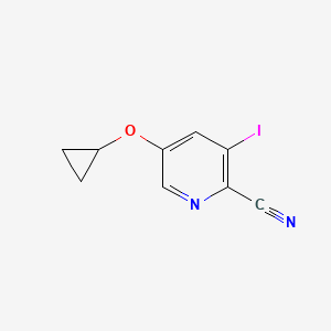 molecular formula C9H7IN2O B13025994 5-Cyclopropoxy-3-iodopicolinonitrile 