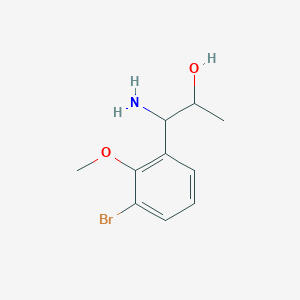 molecular formula C10H14BrNO2 B13026026 1-Amino-1-(3-bromo-2-methoxyphenyl)propan-2-OL 