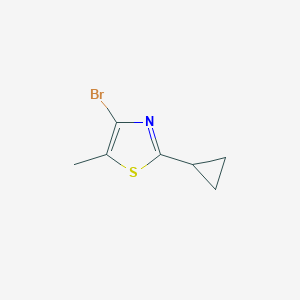 molecular formula C7H8BrNS B13026030 4-Bromo-2-cyclopropyl-5-methylthiazole 