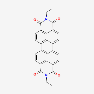 molecular formula C28H18N2O4 B13026148 7,18-diethyl-7,18-diazaheptacyclo[14.6.2.22,5.03,12.04,9.013,23.020,24]hexacosa-1(23),2,4,9,11,13,15,20(24),21,25-decaene-6,8,17,19-tetrone 