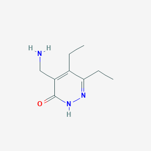 molecular formula C9H15N3O B13026209 4-(Aminomethyl)-5,6-diethylpyridazin-3(2H)-one 