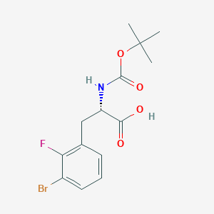 molecular formula C14H17BrFNO4 B13026219 N-Boc-3-bromo-2-fluoro-L-phenylalanine 