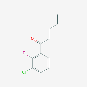 molecular formula C11H12ClFO B13026242 1-(3-Chloro-2-fluorophenyl)pentan-1-one 