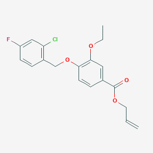 molecular formula C19H18ClFO4 B13026261 Allyl 4-((2-chloro-4-fluorobenzyl)oxy)-3-ethoxybenzoate 