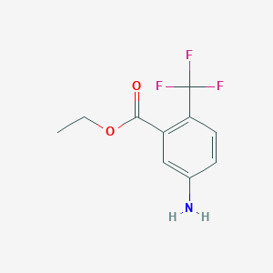 molecular formula C10H10F3NO2 B13026275 Ethyl 5-amino-2-(trifluoromethyl)benzoate 