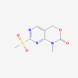 molecular formula C8H9N3O4S B13026282 1-Methyl-7-(methylsulfonyl)-1,4-dihydro-2H-pyrimido[4,5-D][1,3]oxazin-2-one 