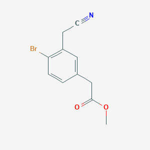 molecular formula C11H10BrNO2 B13026289 Methyl2-(4-bromo-3-(cyanomethyl)phenyl)acetate 