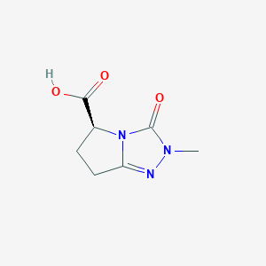 molecular formula C7H9N3O3 B13026294 (5S)-2-methyl-3-oxo-6,7-dihydro-5H-pyrrolo[2,1-c][1,2,4]triazole-5-carboxylic acid 